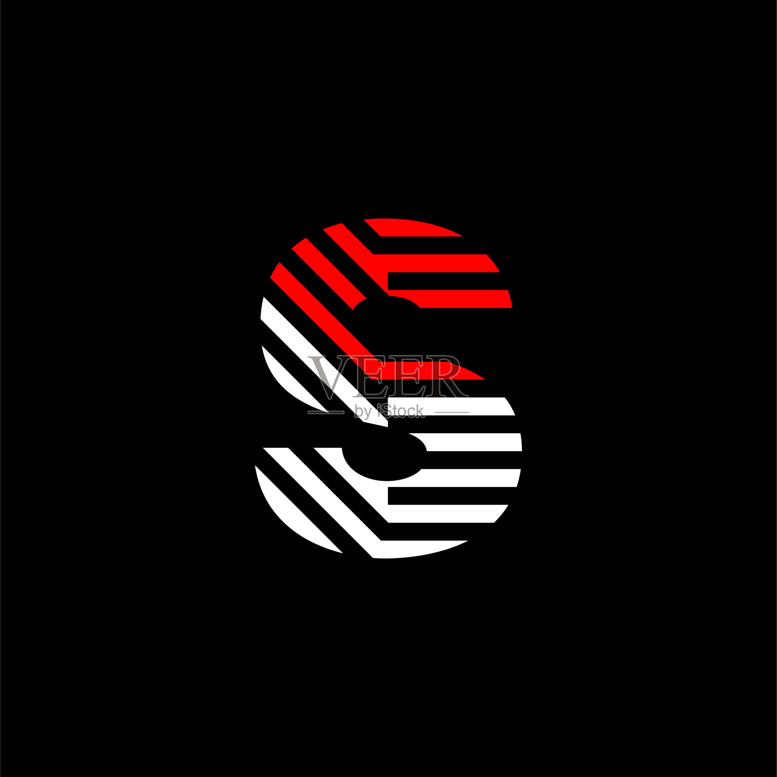 抽象字母S行。过渡颜色线性标志。线性现代字母线条。插画图片素材