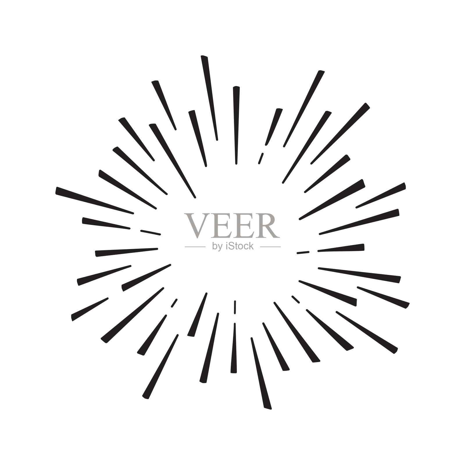 爆发线矢量图标,太阳绘制,复古圈星爆发,黑色涂鸦太阳爆发。潦草的插图插画图片素材