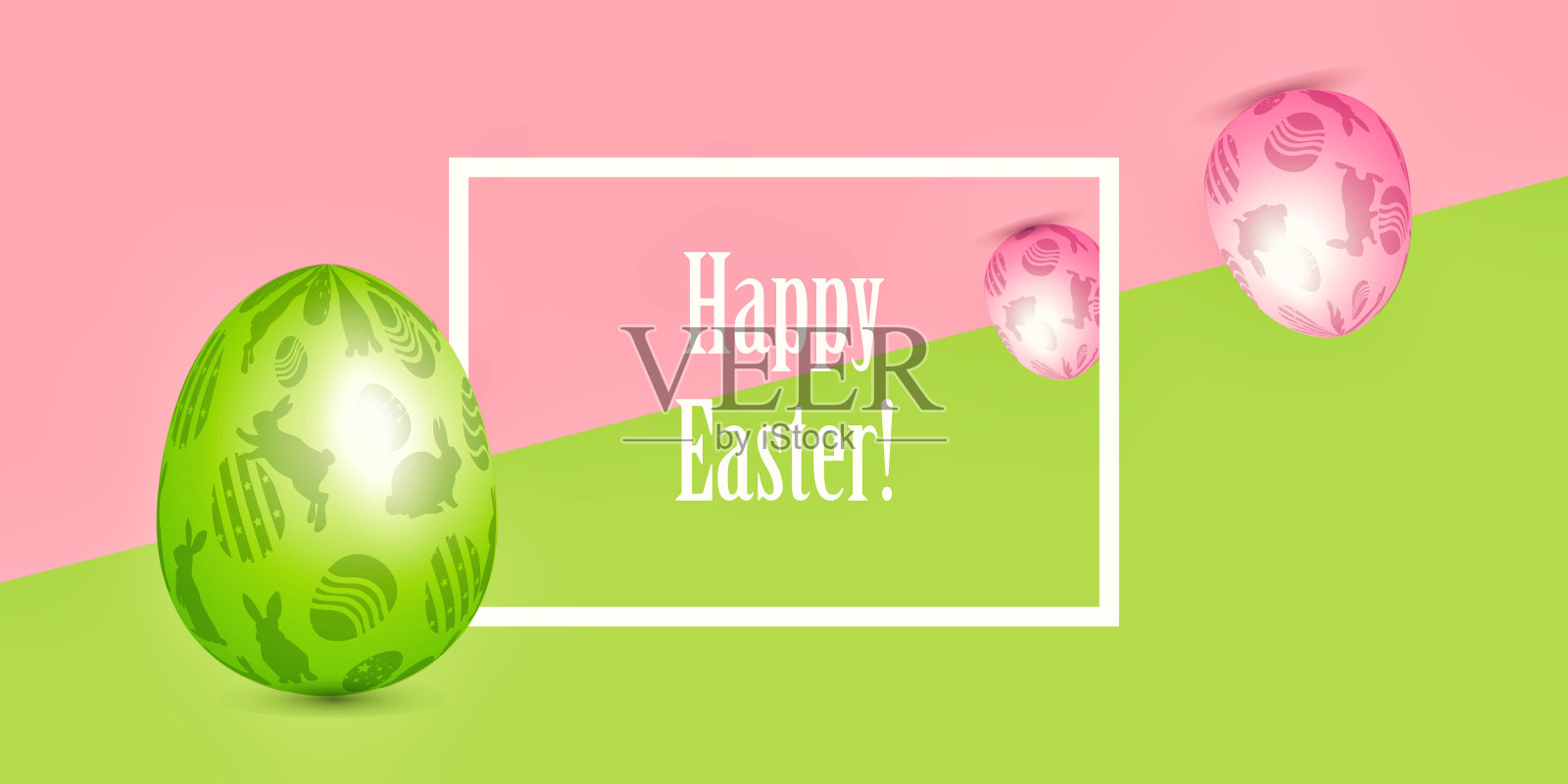 彩色抽象背景上的图案复活节彩蛋。节日春装,节日装饰。图形矢量插图在EPS 10格式。插画图片素材