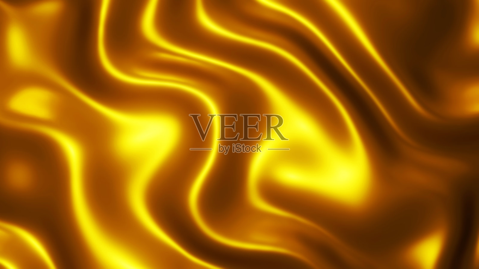 金黄色的金属质感带有波浪,液态的金色金属照片摄影图片