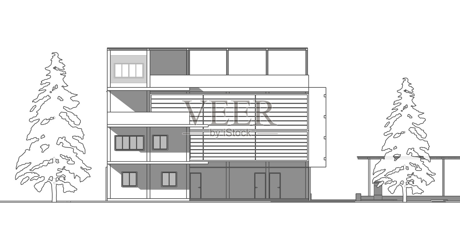 建筑图纸插画图片素材