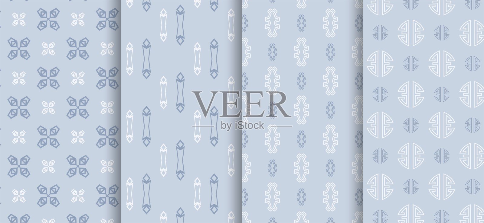 图案与蓝色和白色条纹,矢量插画图片素材