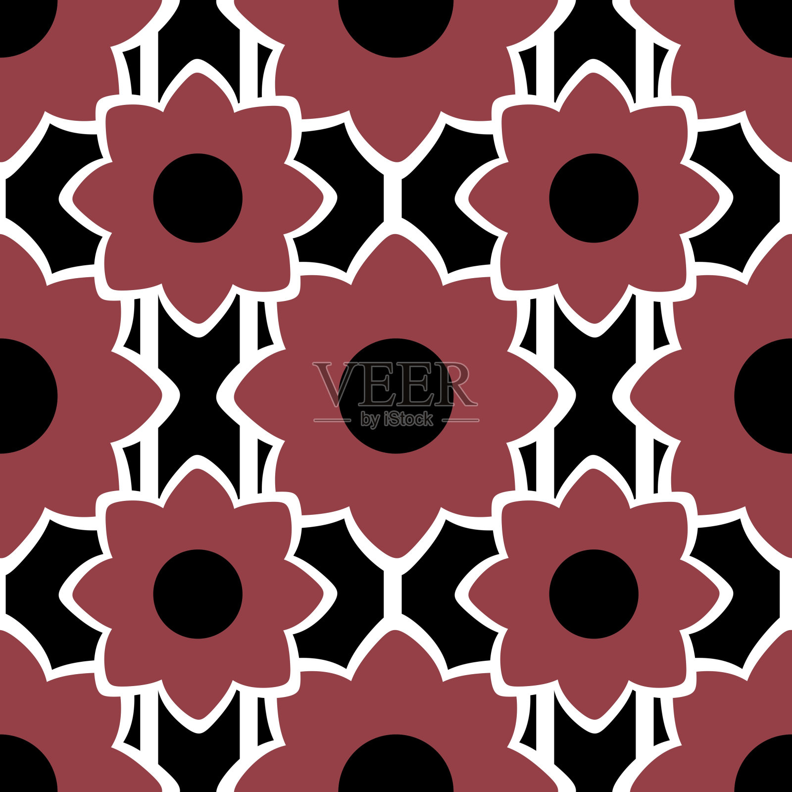 布料和纺织品的无缝花卉图案插画图片素材