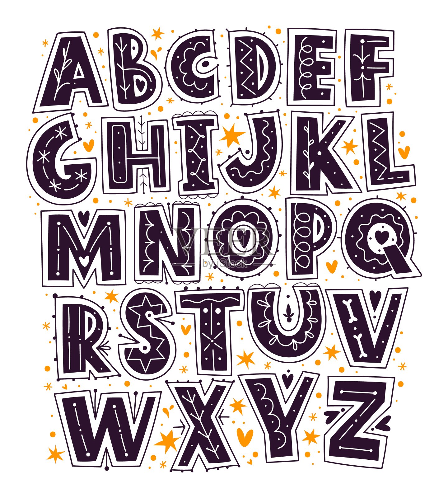 孩子字母表。向量组设计元素图片