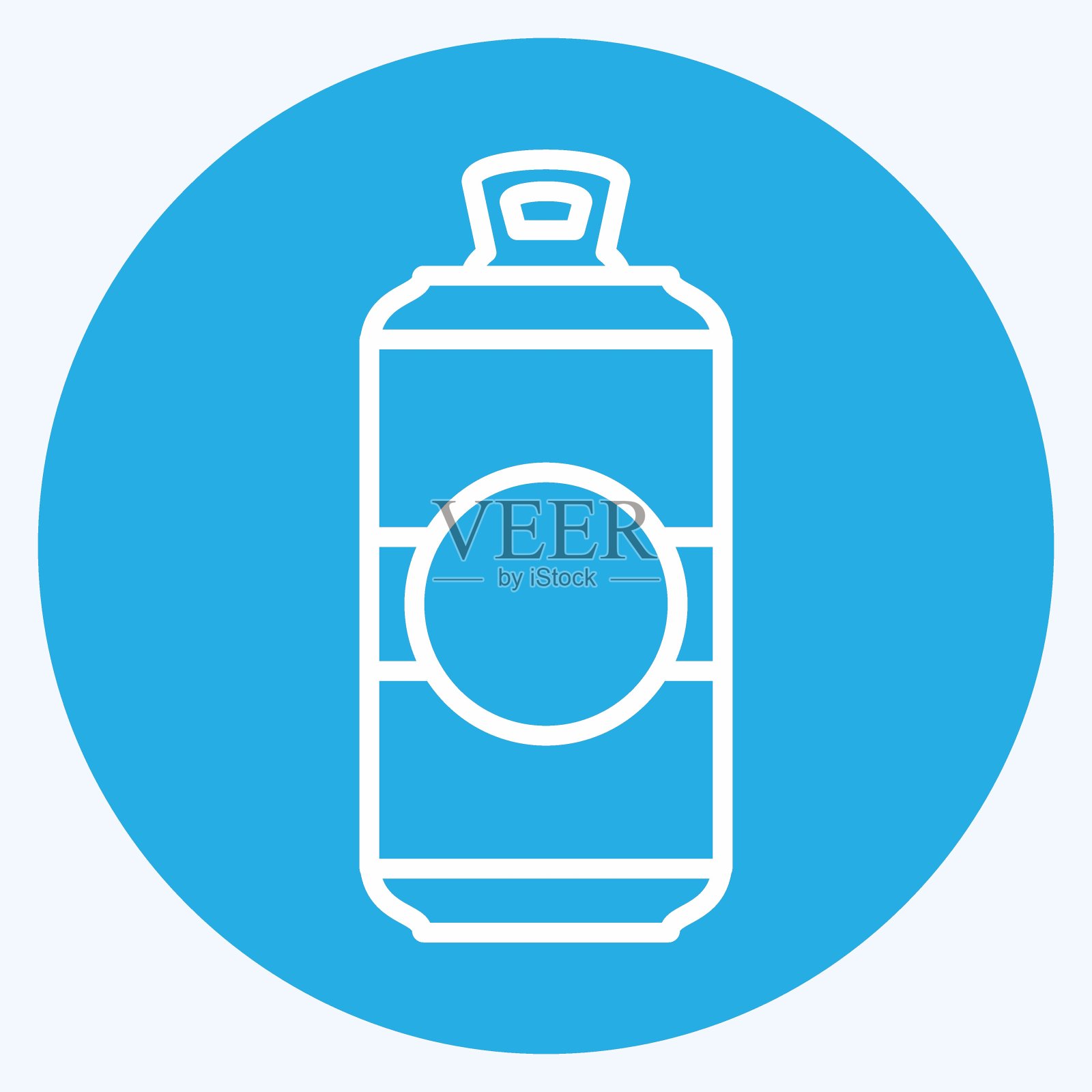 啤酒我可以图标在时尚的蓝色眼睛风格孤立在柔和的蓝色背景插画图片素材