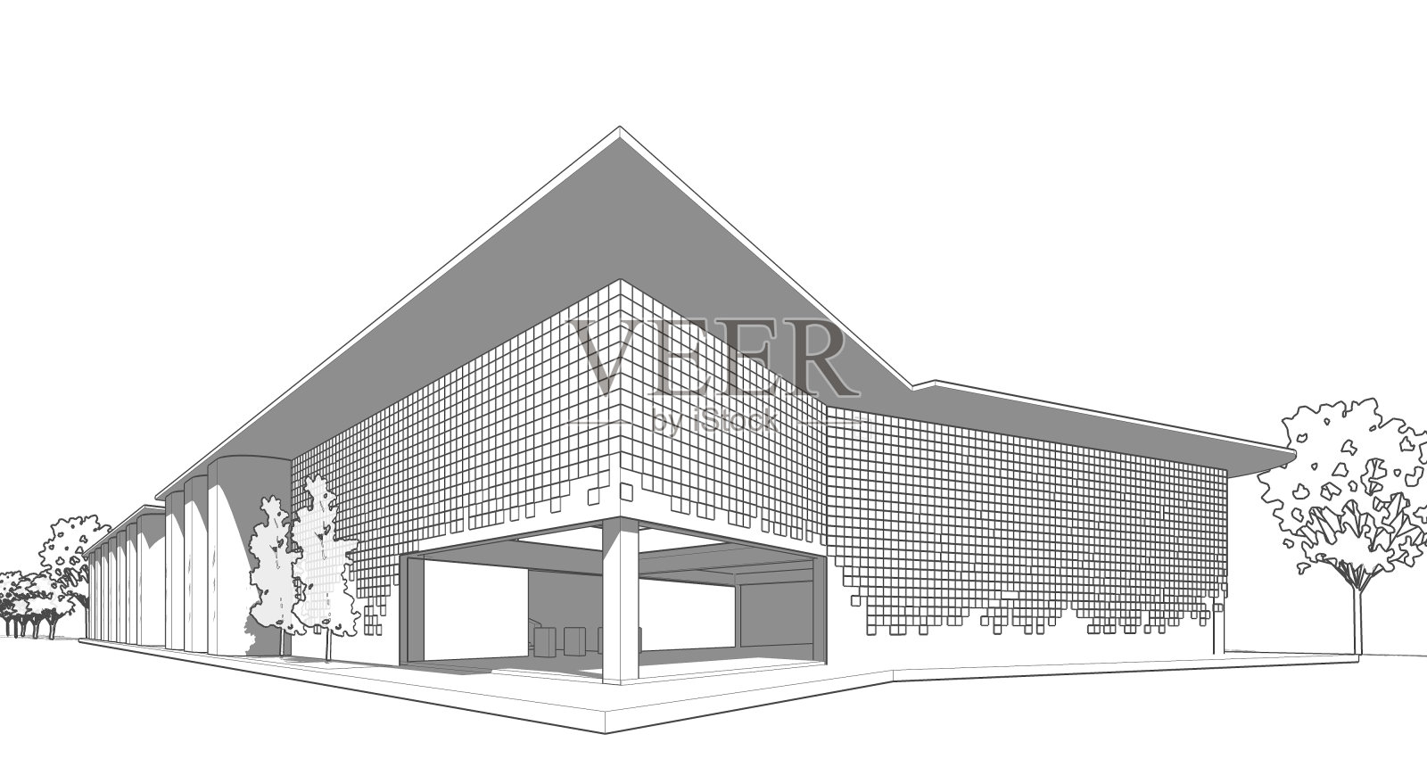 建筑图纸插画图片素材