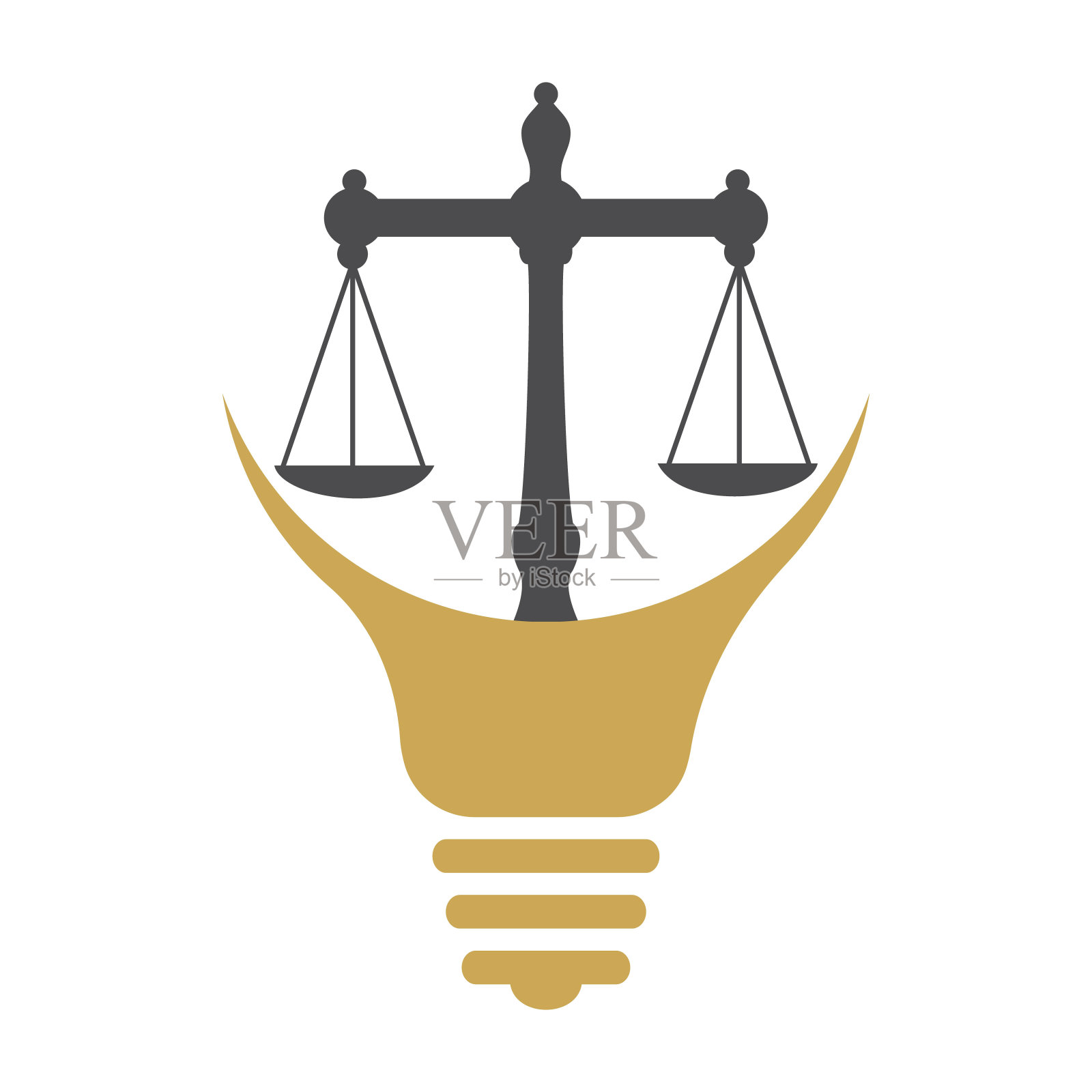 正义天平在手中的标志模板设计。插画图片素材