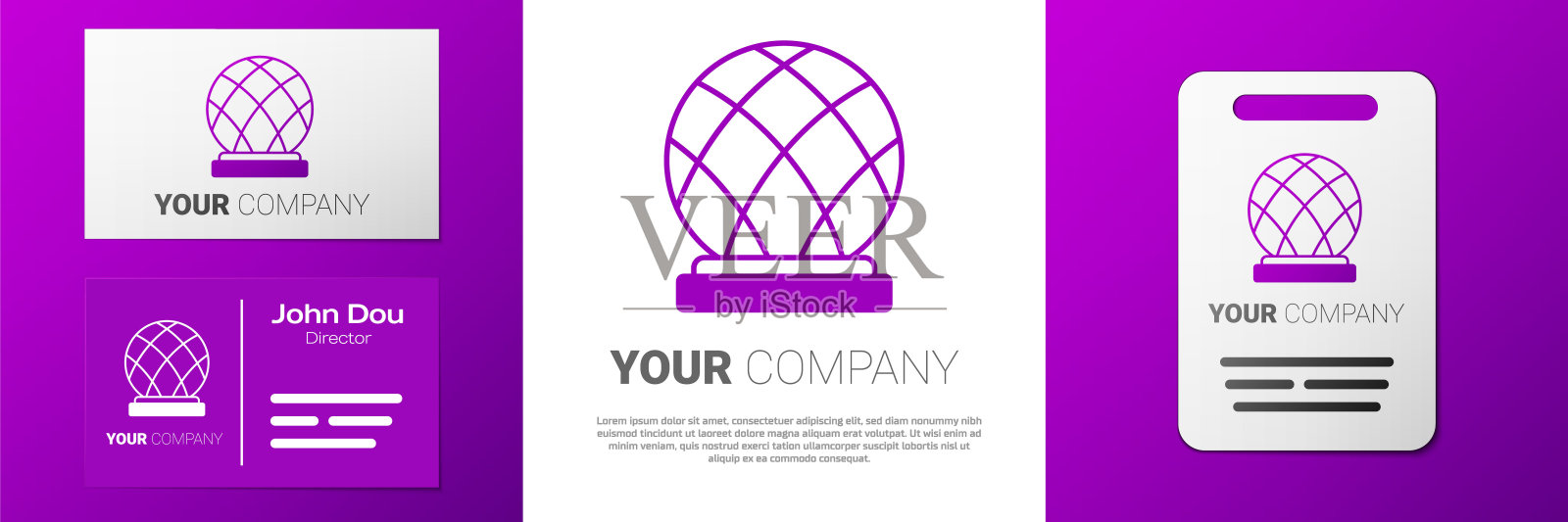 标志蒙特利尔生物圈图标孤立在白色背景上。Logo设计模板元素。向量插画图片素材