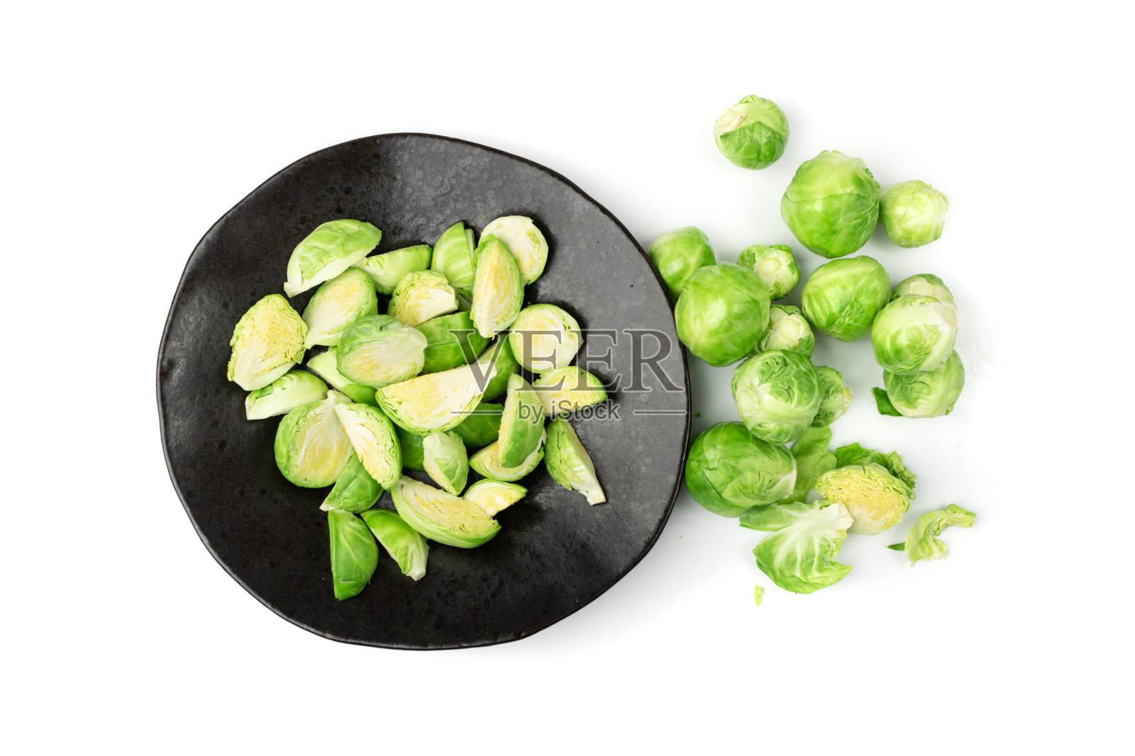 孤立的球芽甘蓝,甘蓝照片摄影图片