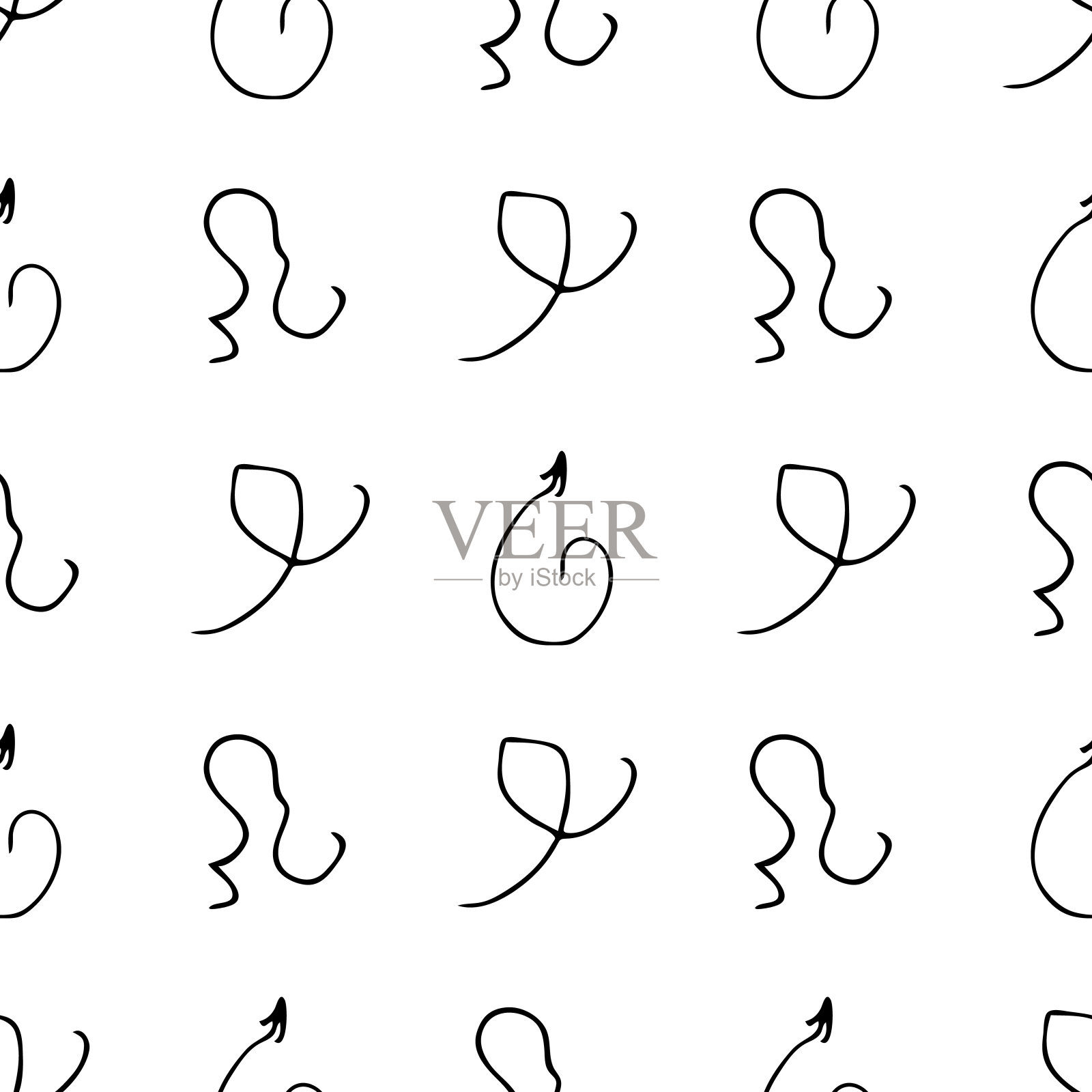 无缝模式与黑色铅笔笔触设计元素图片