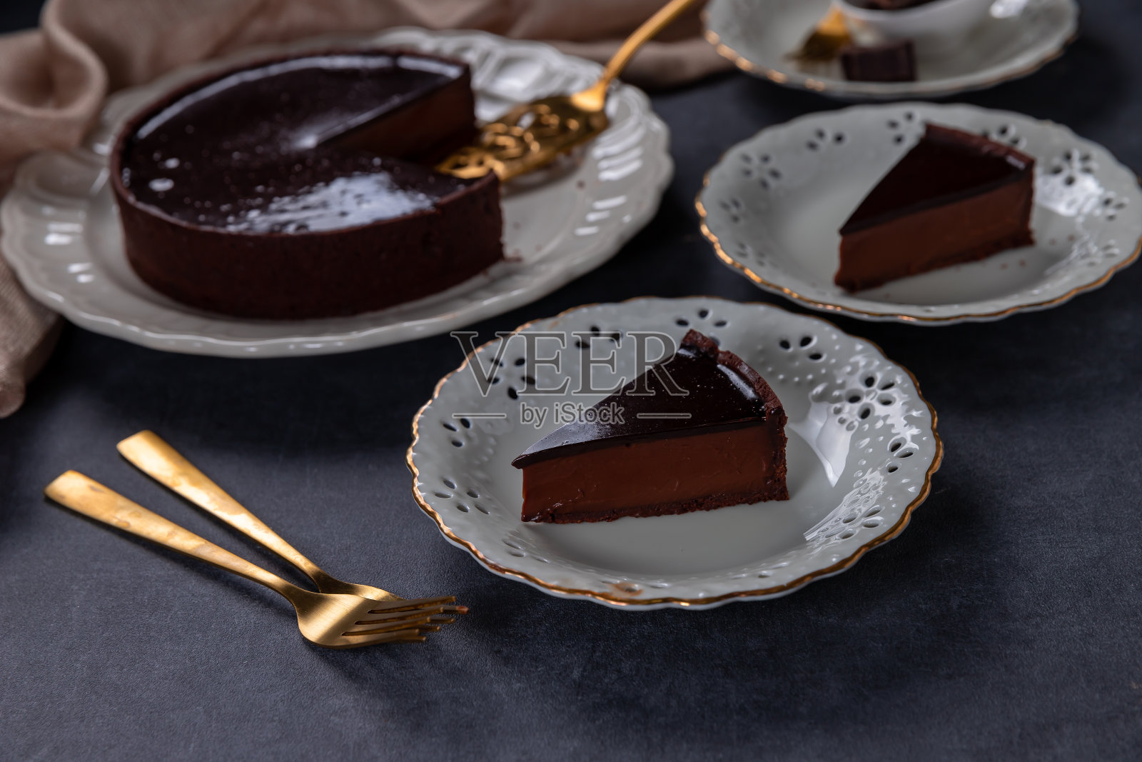 手工巧克力挞照片摄影图片