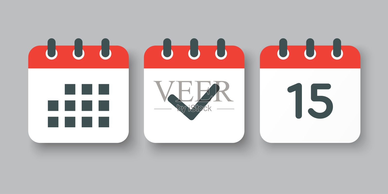 矢量图标页日历编号15,完成,议程图标素材