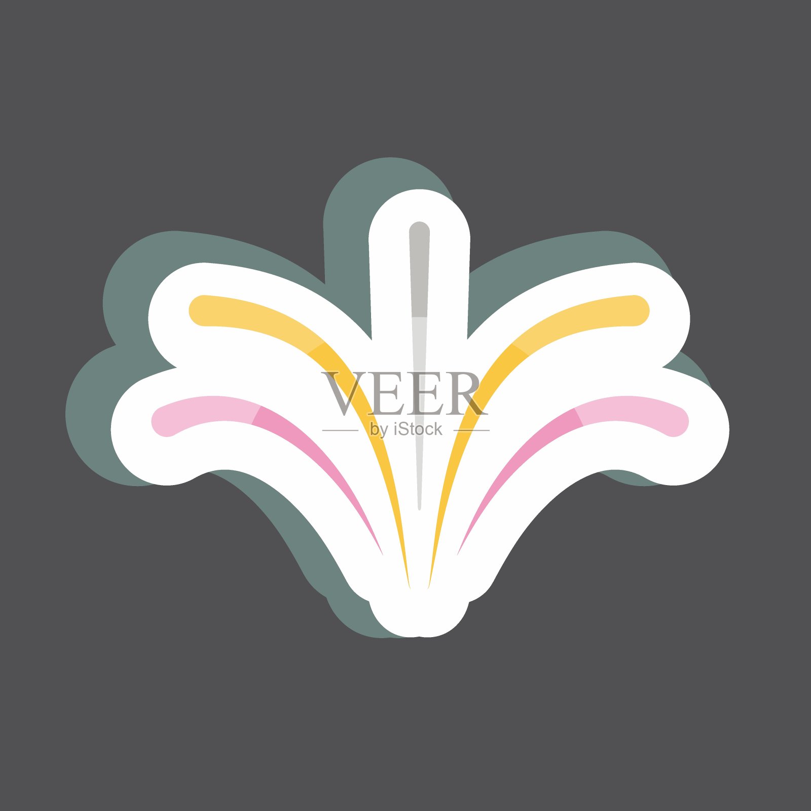 烟花贴纸在时尚孤立的黑色背景插画图片素材