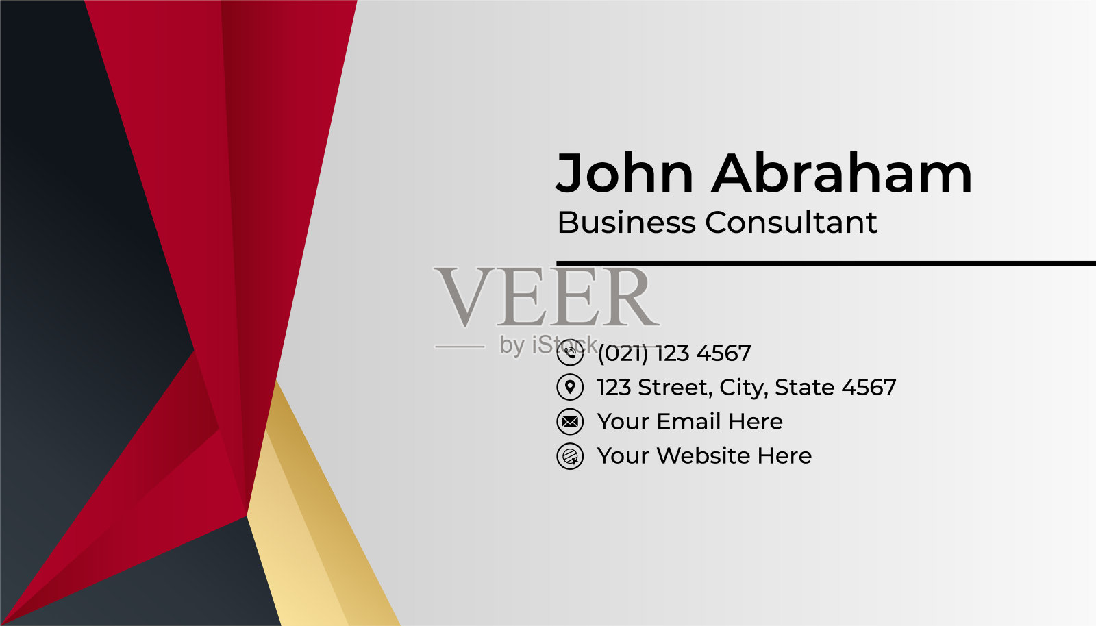 优雅现代专业黑红金设计名片模板背景设计模板素材