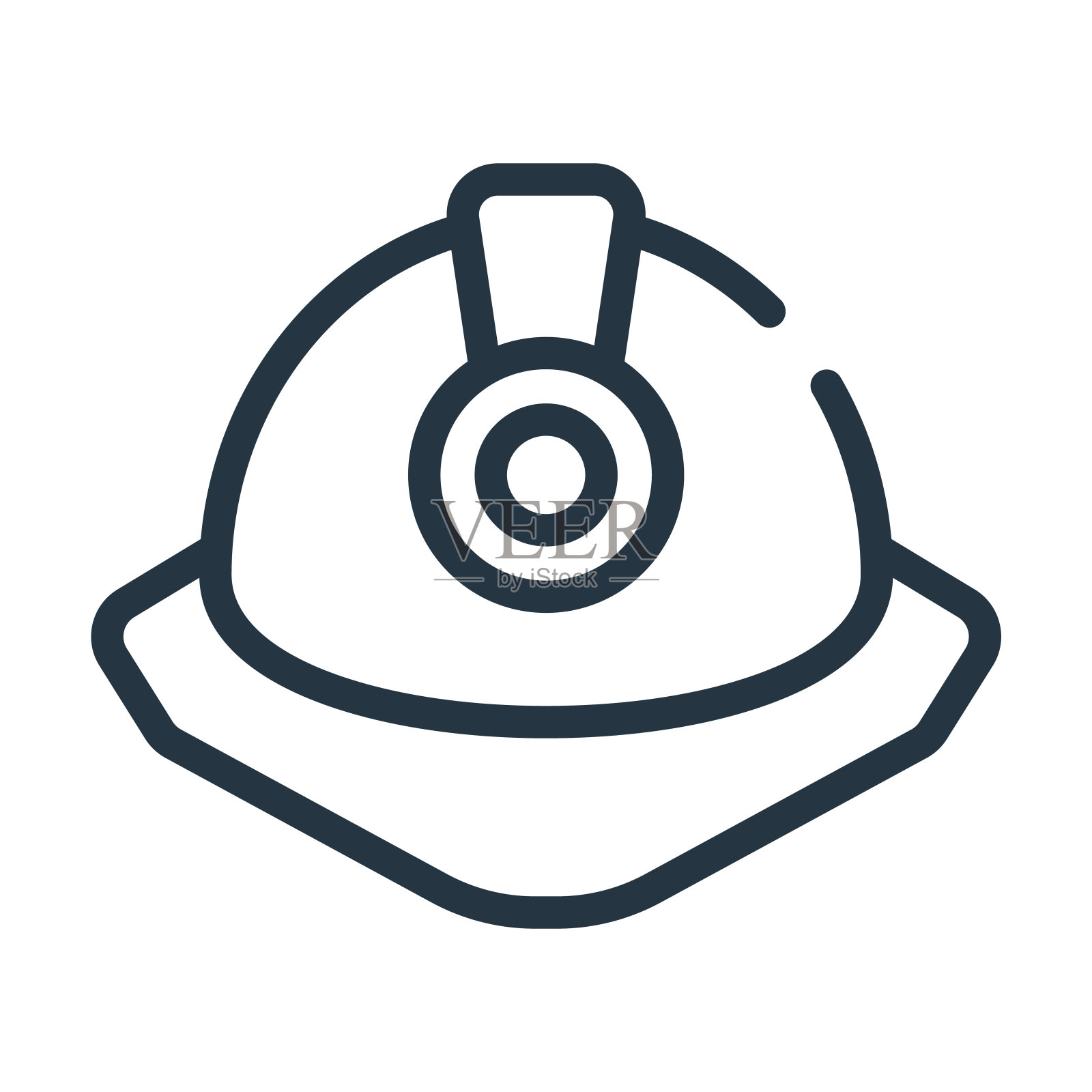 硬帽细线图标。工程师,专业线性图标从生产力概念孤立的轮廓符号。矢量插图符号元素的网页设计和应用程序。插画图片素材