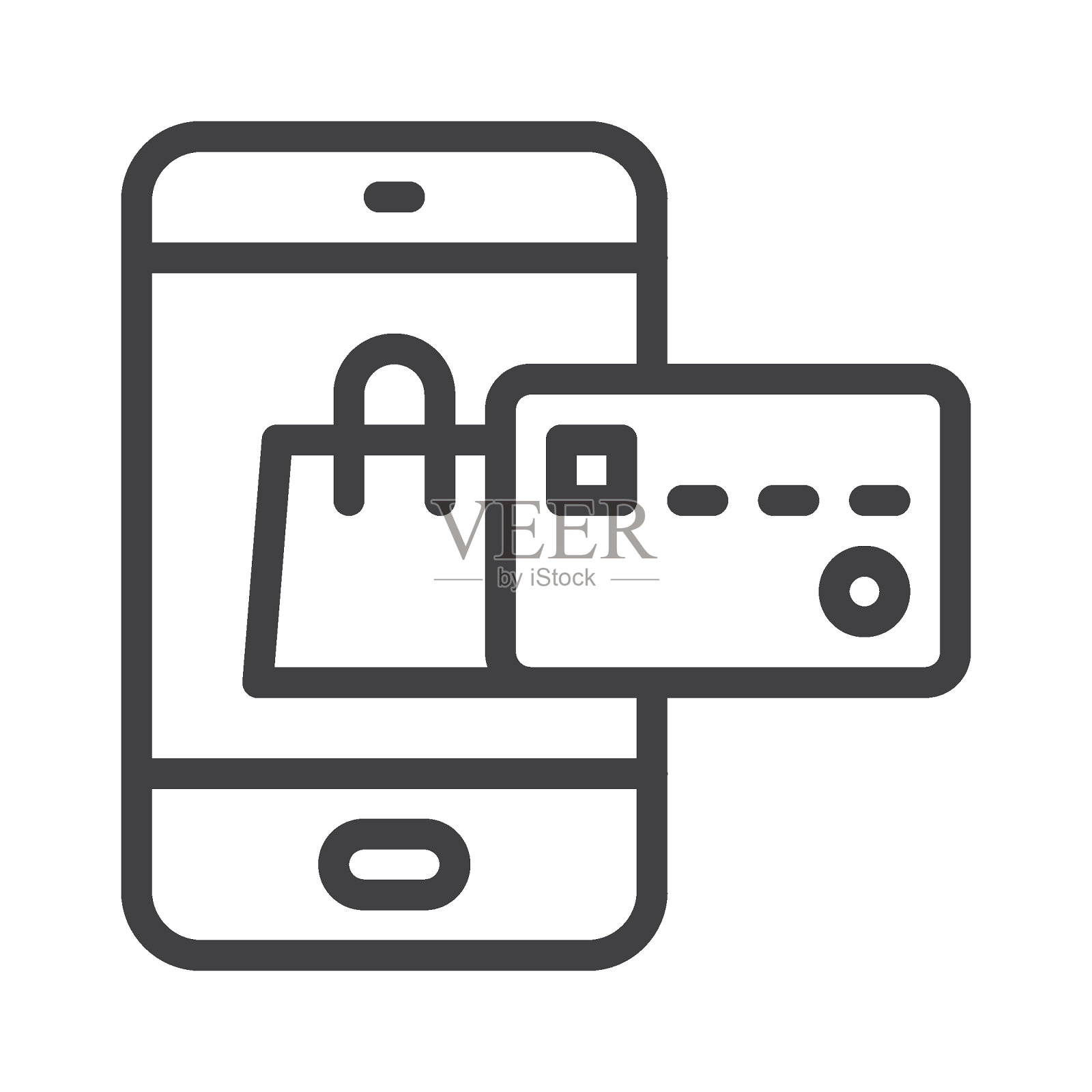 网上购物支付线图标图标素材