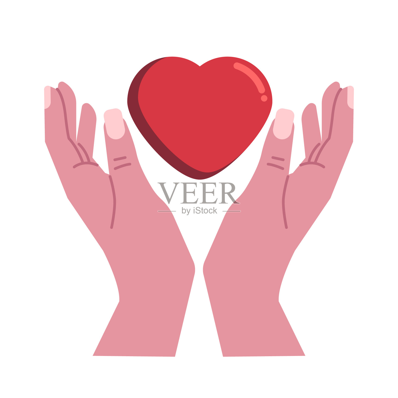 心和手平图标插画图片素材