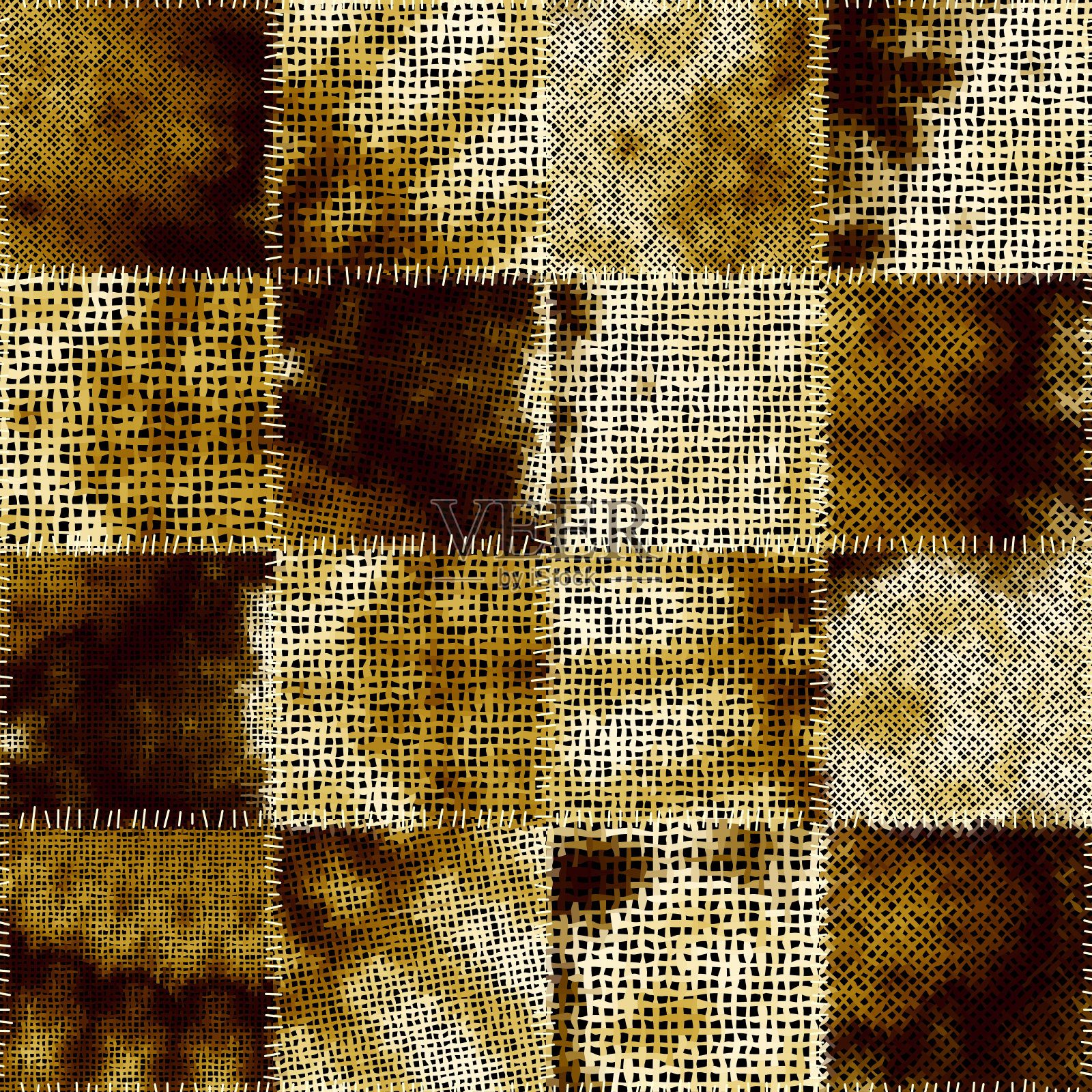 仿粗糙帆布的纹理。无缝模式。插画图片素材