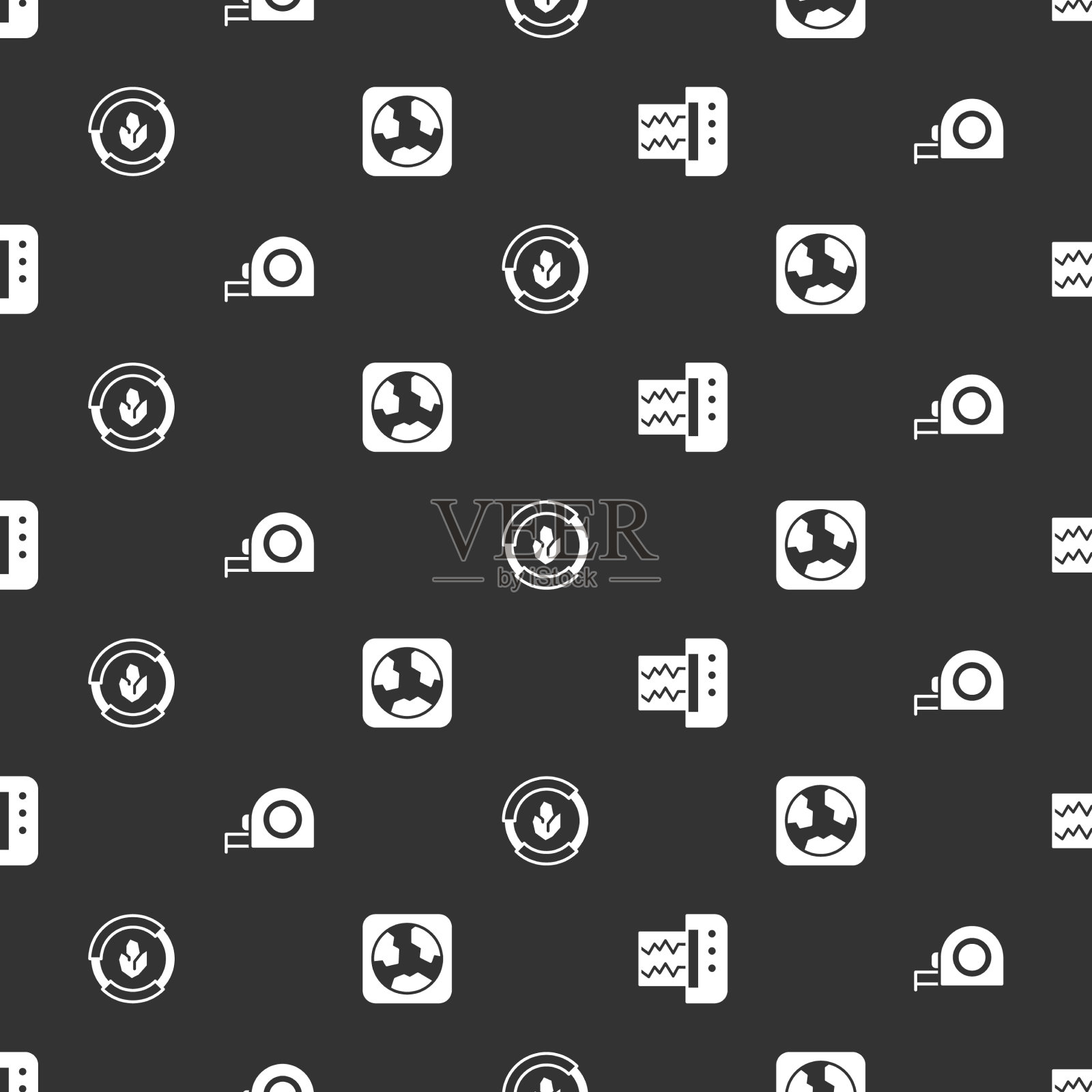 设置地震仪轮盘结构土图标素材