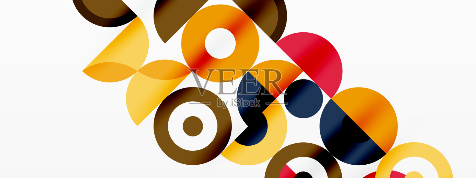 彩色圆抽象背景模板插画图片素材