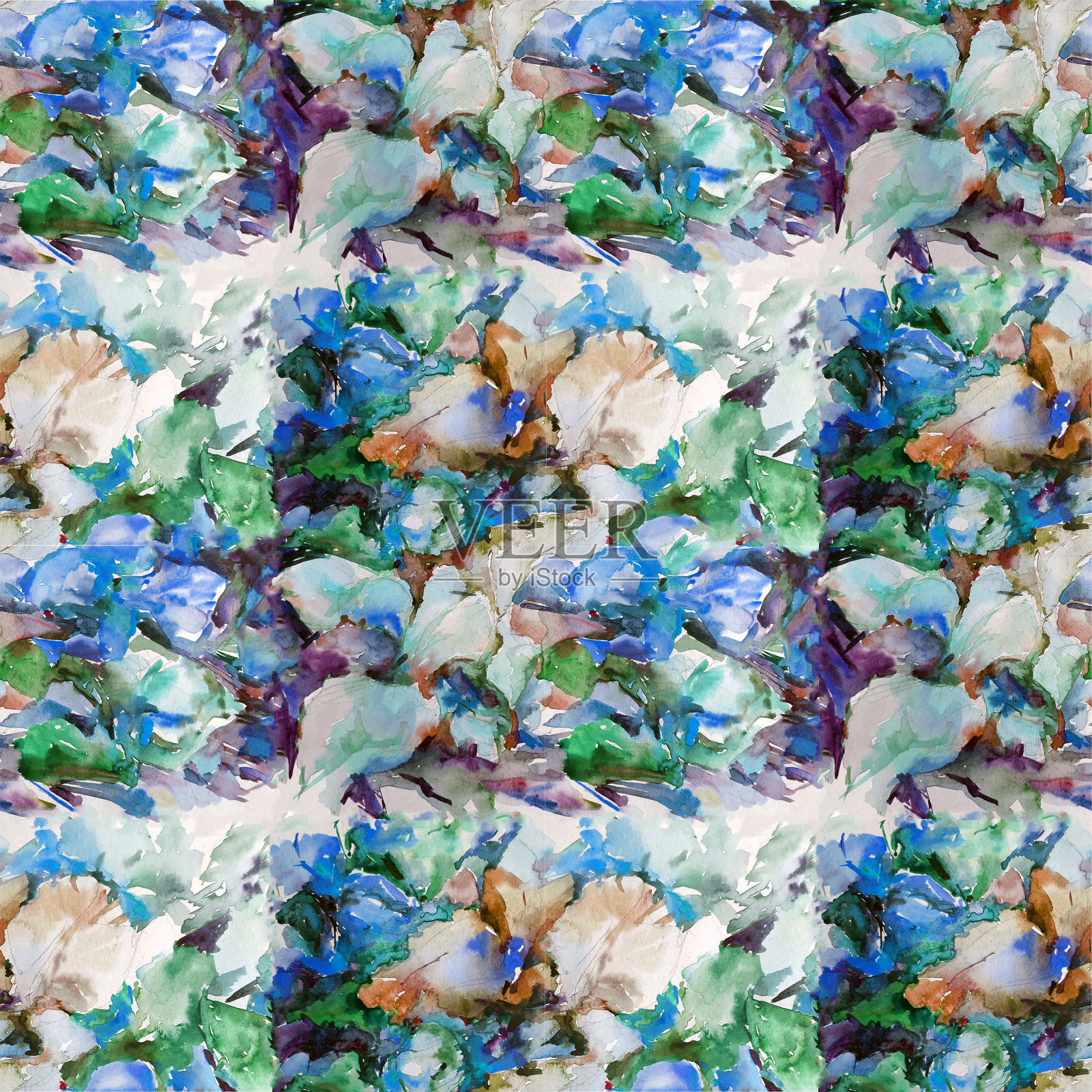 抽象鲜艳的装饰背景。花的图案手工制作。美丽温柔浪漫的兰花花束春花插画图片素材