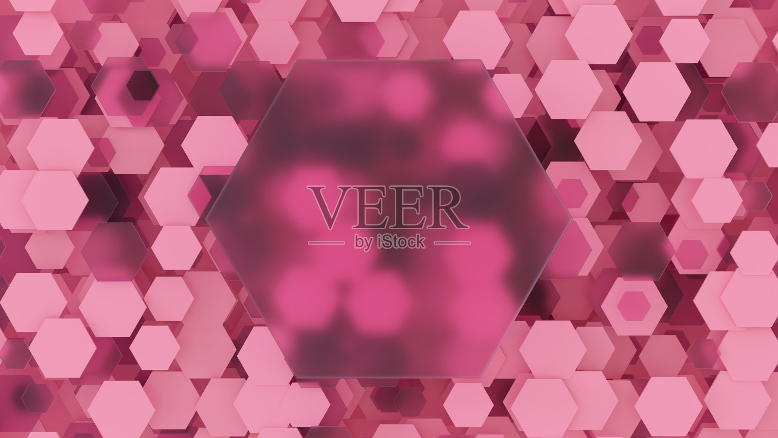 三维抽象背景几何形状与空玻璃框架照片摄影图片