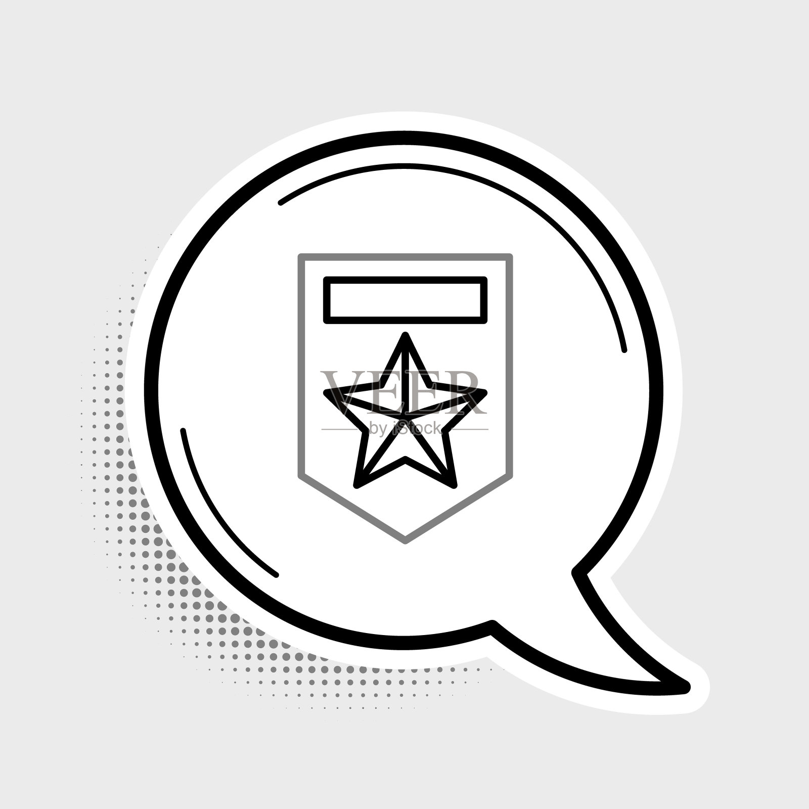 线雪佛龙图标孤立在灰色背景上。军事徽章标志。色彩斑斓的轮廓的概念。向量图标素材