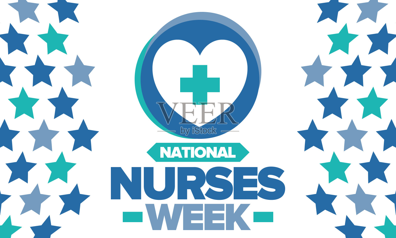 国家护士。医疗保健理念。对抗病毒和疾病。谢谢护士。向护士和医生致敬。在美国每年庆祝一次。向量的海报插画图片素材