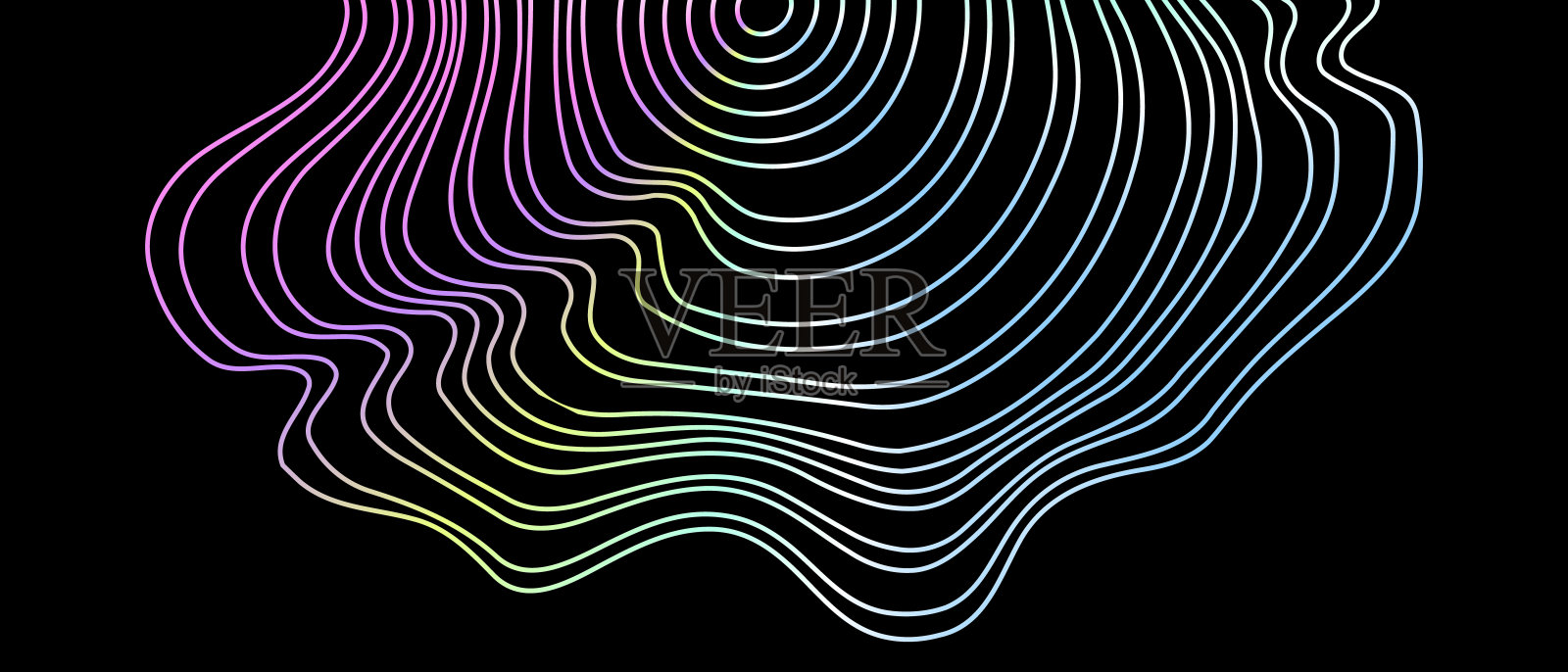 现代抽象波浪线在黑色背景上。向量EPS 10插画图片素材