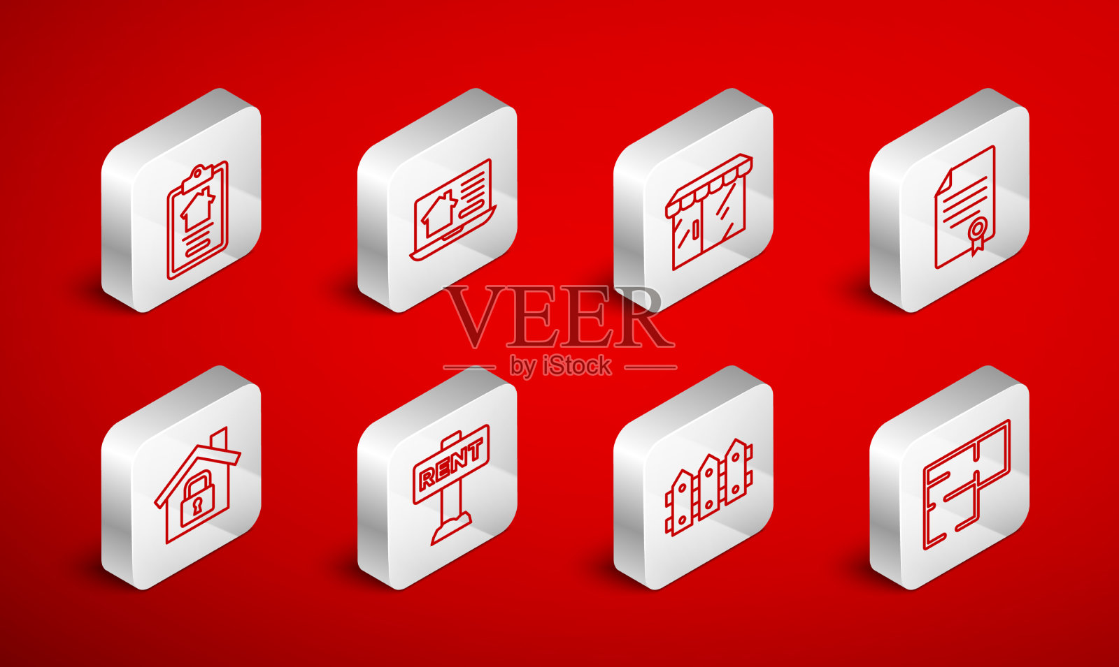 在线房产房产规划设置线房图标素材