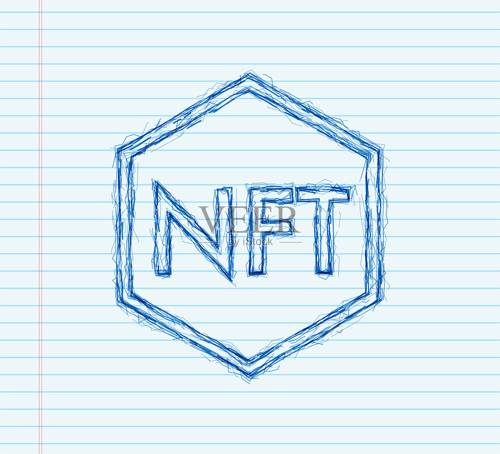 Sketch art pattern with NFT用于游戏背景设计。加密货币金融概念。货币图标。设计元素图片