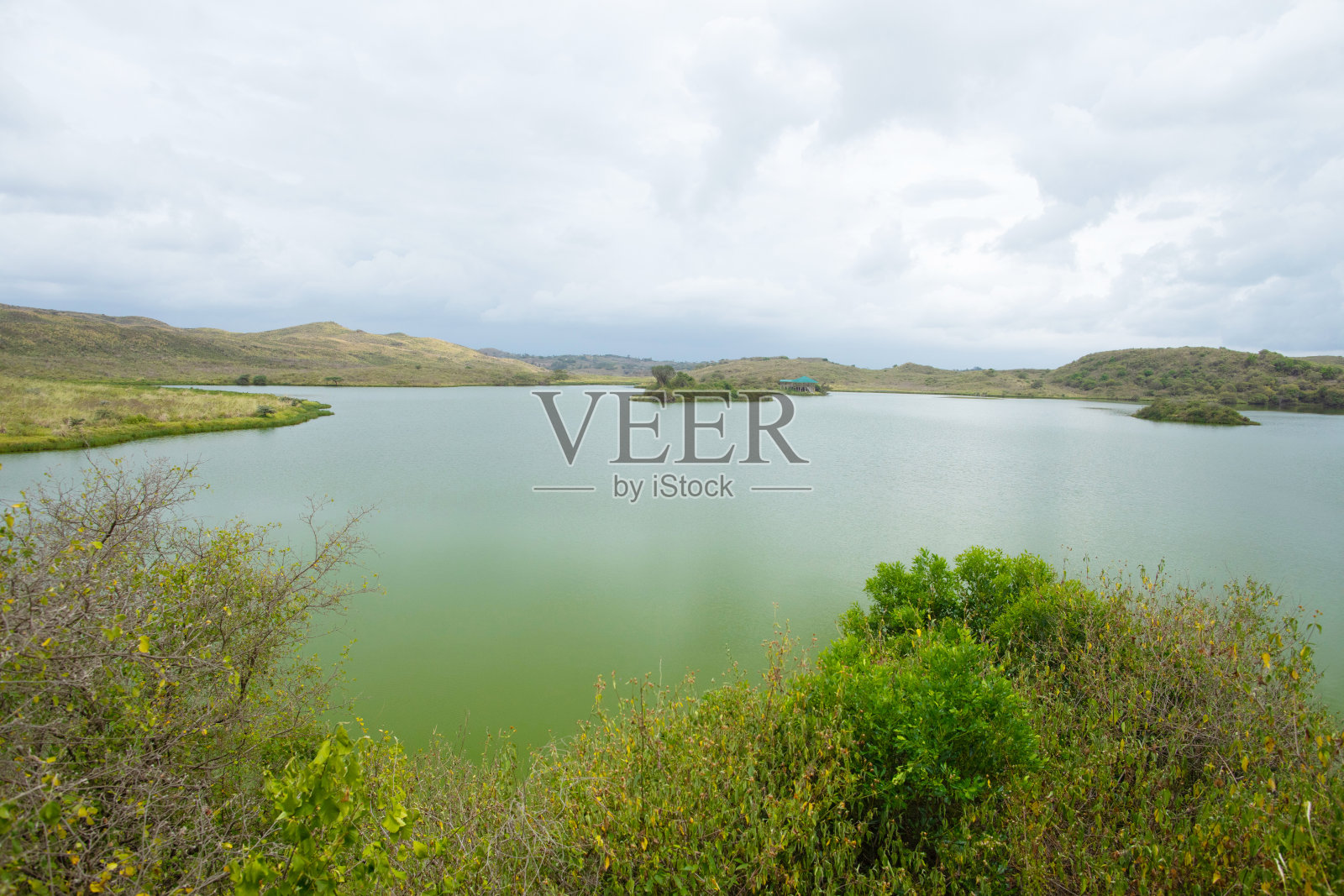 美丽的风景与非洲湖照片摄影图片