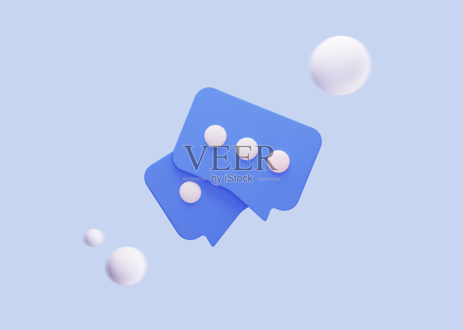 信息语音气泡图标。社交媒体的通知。社交网络符号横幅模板。3 d渲染。蓝色的照片摄影图片