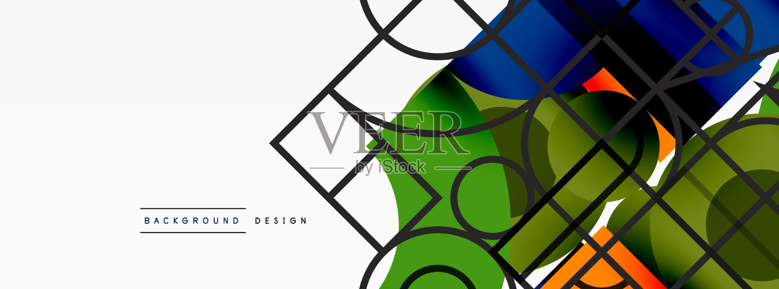 圆形和方形的几何背景圆形插画图片素材