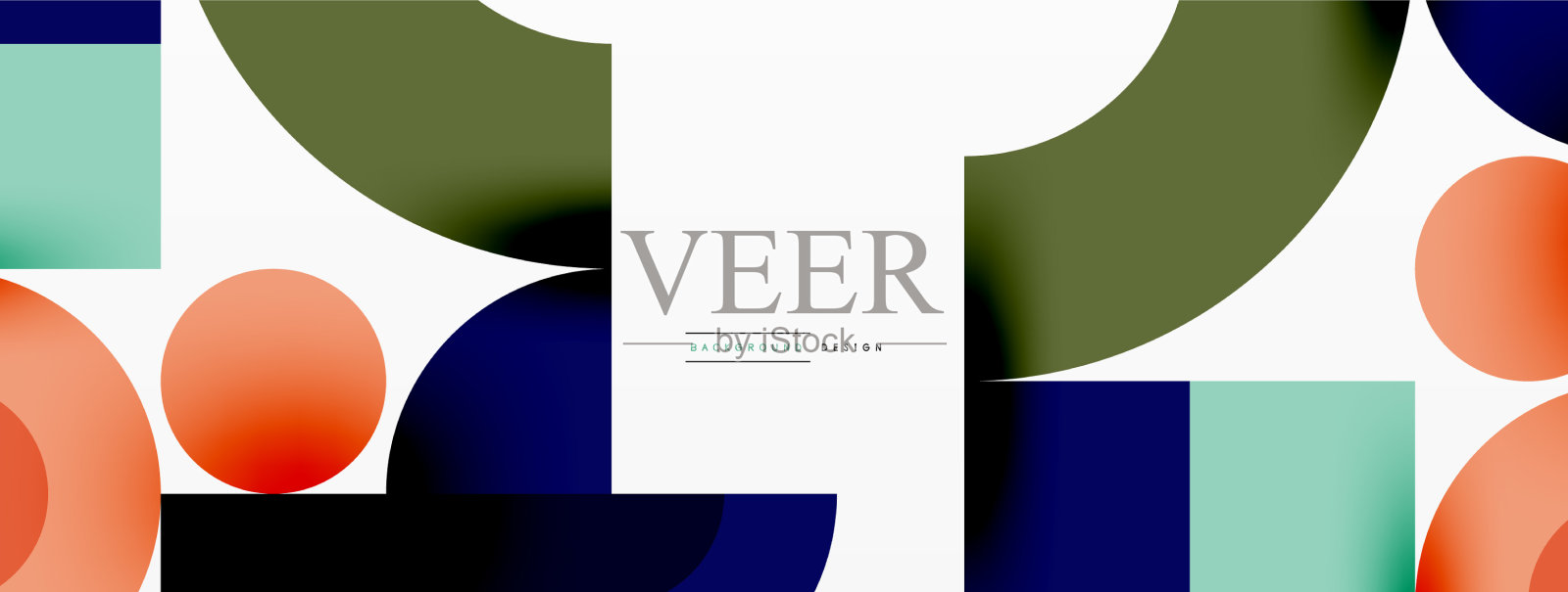 圆形和方形的几何背景圆形插画图片素材