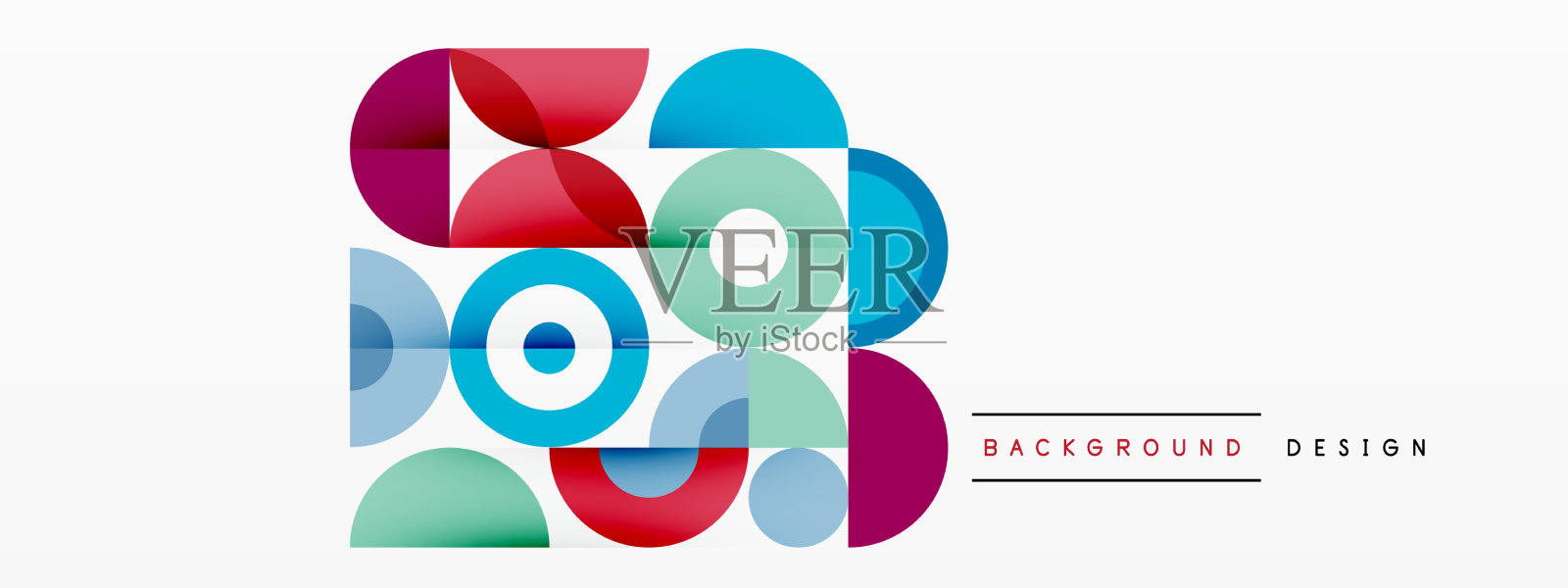 彩色圆抽象背景模板插画图片素材