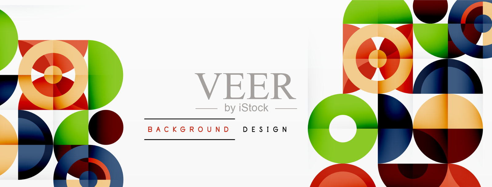 彩色圆抽象背景模板插画图片素材