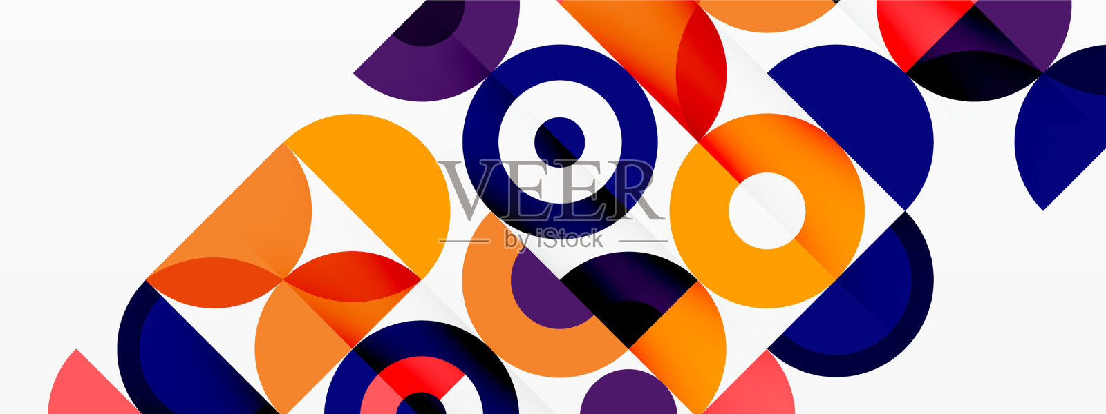 彩色圆抽象背景模板插画图片素材