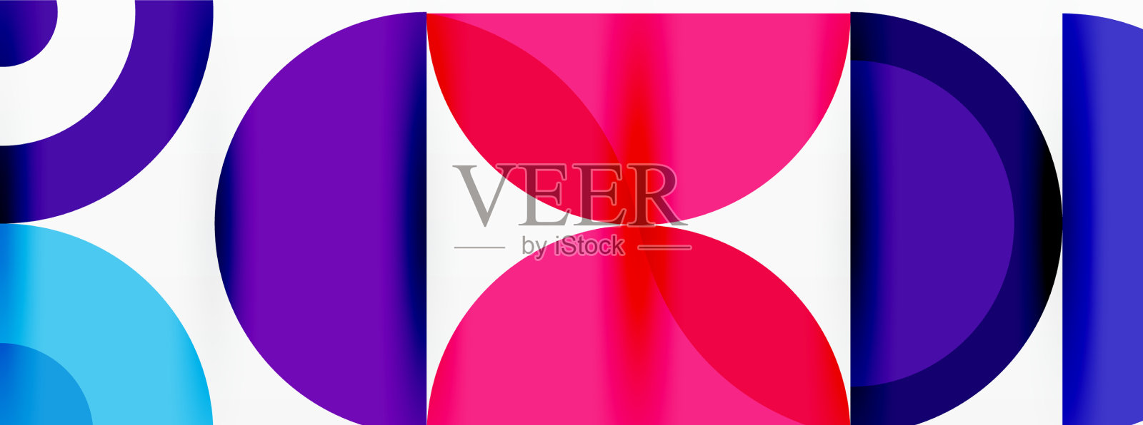 彩色圆圈抽象背景最小插画图片素材