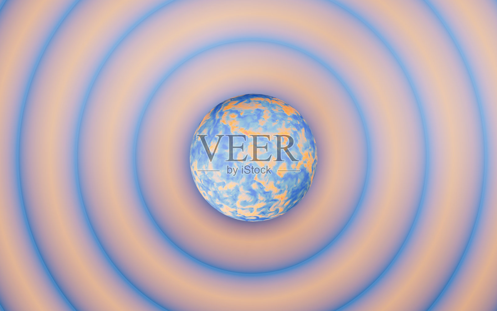 一个带条纹背景的抽象球体,三维渲染。照片摄影图片