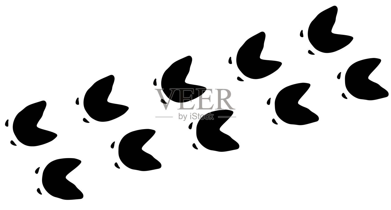 猪足迹路径插画图片素材