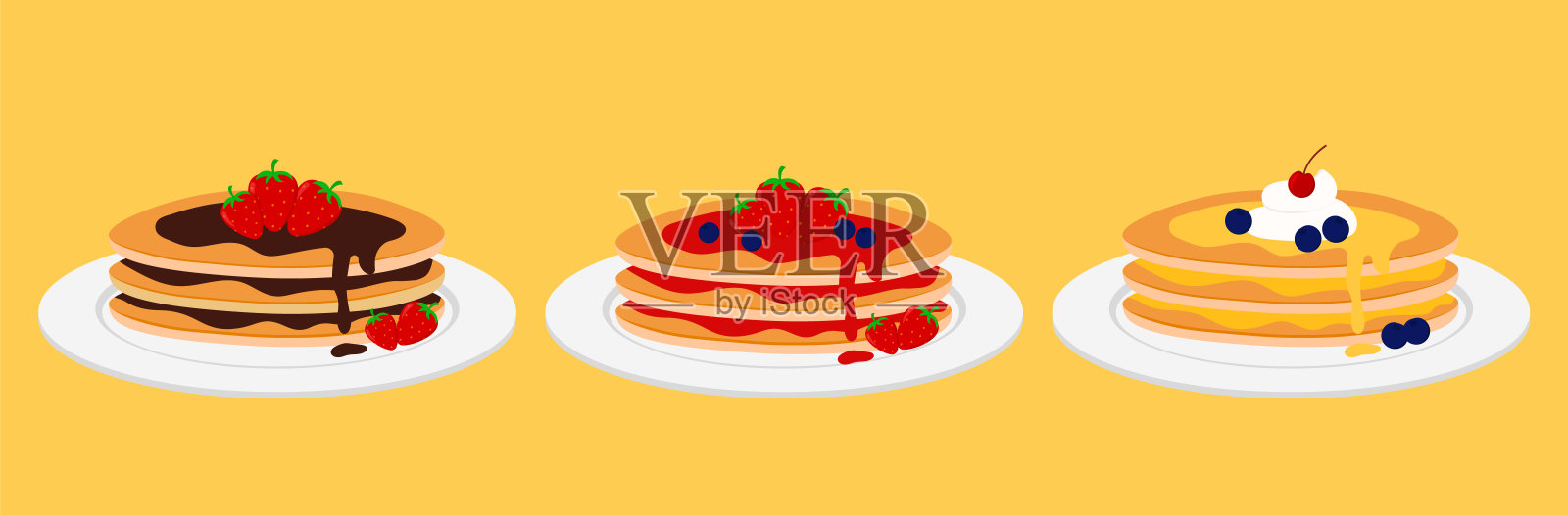 为忏悔星期二图形矢量插图设计的平面动画煎饼风味设置插画图片素材