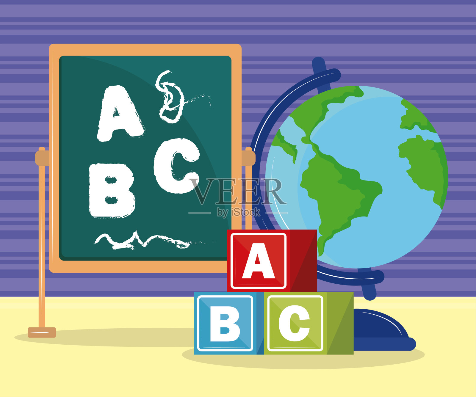 幼儿园学习与研究插画图片素材