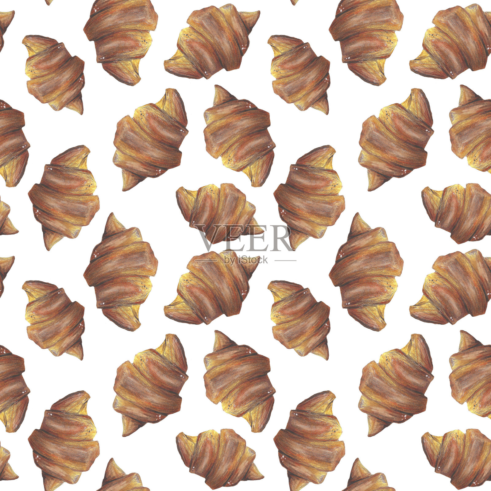 羊角面包无缝模式设计元素图片