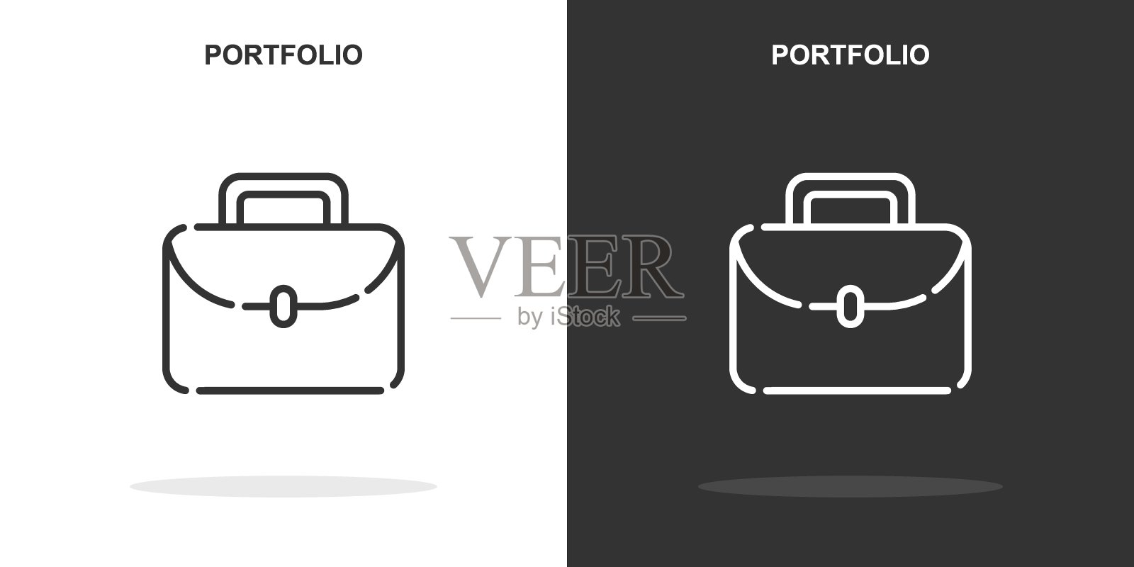 投资组合行图标。简单的轮廓的风格。投资组合线性迹象。矢量插图孤立在白色背景上。可编辑的stroke EPS 10图标素材
