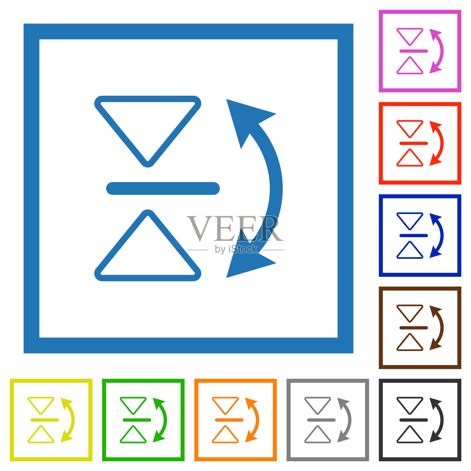 垂直翻转轮廓平框图标图标素材