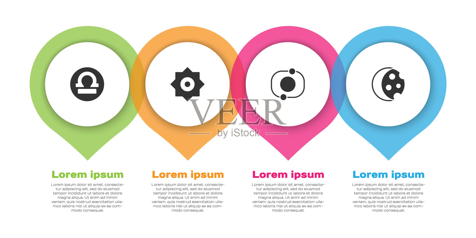 由天秤座十二宫、流星、太阳系和日蚀组成。业务信息模板。向量设计模板素材