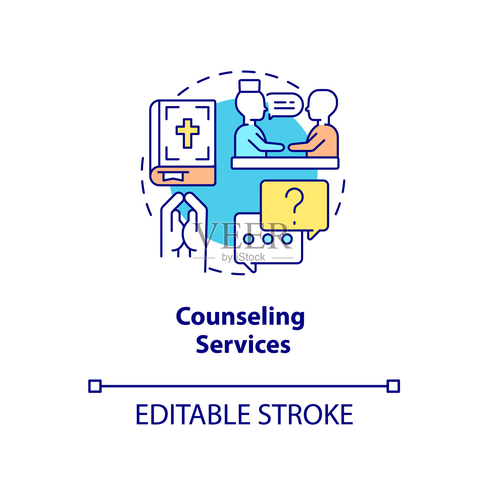 咨询服务概念图标插画图片素材