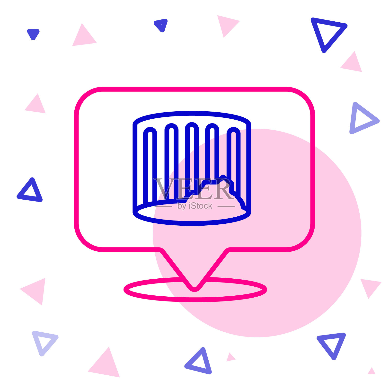 行古代柱图标孤立在白色背景上。色彩斑斓的轮廓的概念。向量插画图片素材