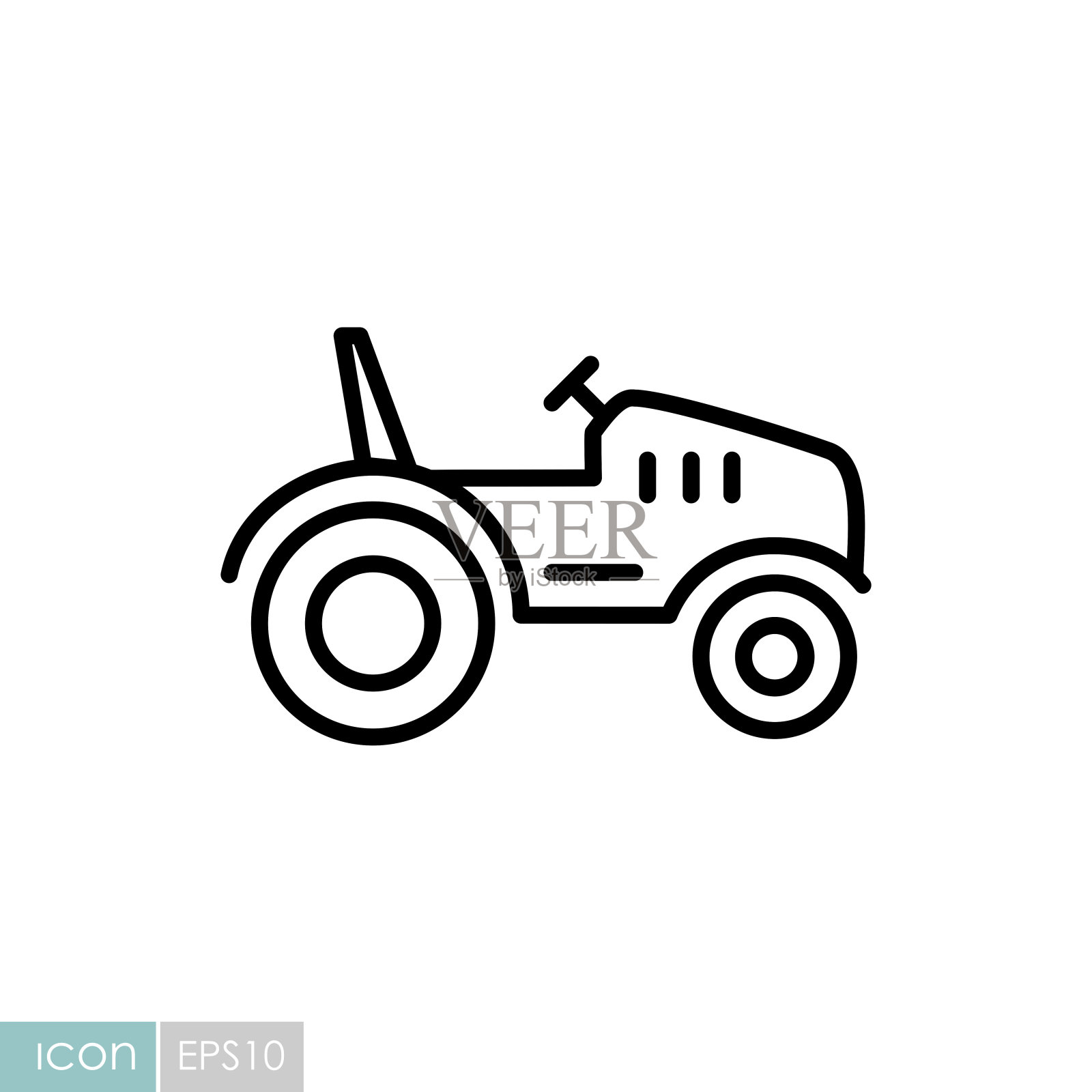 拖拉机矢量图标。农民的机器插画图片素材